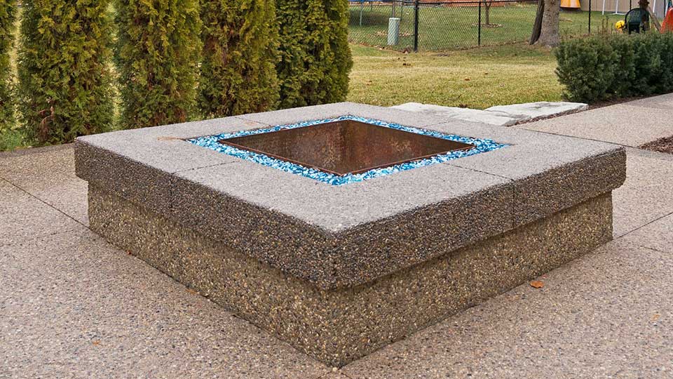 Exposed Aggregate Firepit Contractor in Macomb County, Michigan